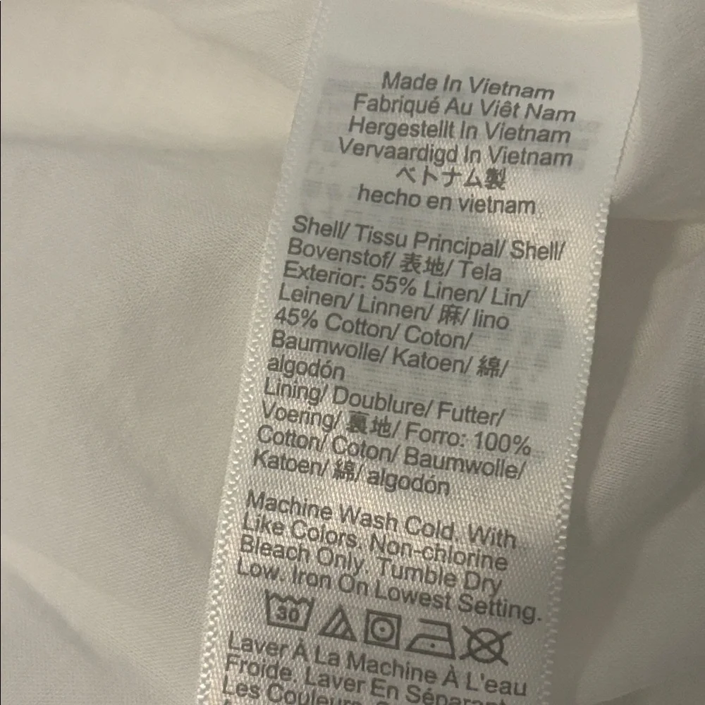 J. Crew White Sleeveless Linen-blend button-front shell SZ XL casual preppy NWT - Picture 6 of 12